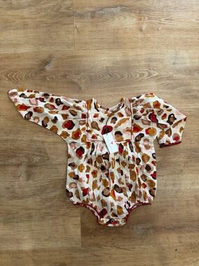 Baby Romper in Cream Multi Leopard Print